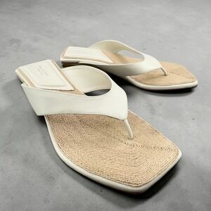 Rag & Bone Jo Thong Wedge Sandals Womens 40 Antique White Leather PLEASE READ
